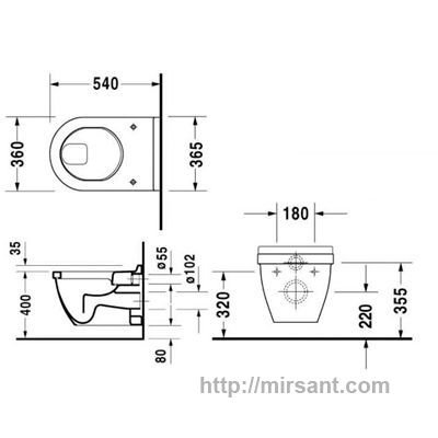 Унитаз Duravit Starck 3 2201090000 подвесной