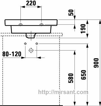 Умывальник Laufen Mimo 1055.6.045  55 см. б/р.