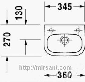 Умывальник Duravit D-Code 07053600 36 см.