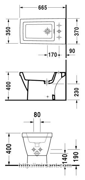 Биде Duravit 2nd floor 0137100000 напольное