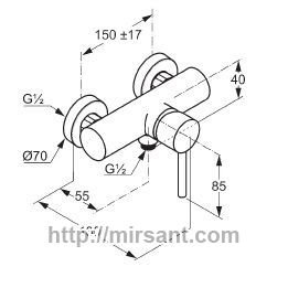 Смеситель для душа Kludi BOZZ 388310576 хром.