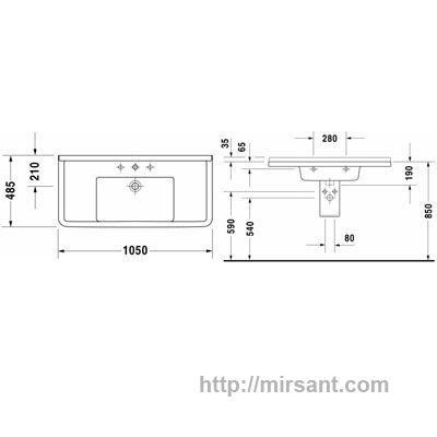 Раковина Duravit Starck 3 030410 105 см.
