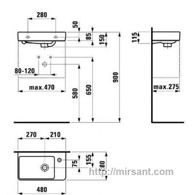 Раковина Laufen Pro_NEW 1595.4 48 см.