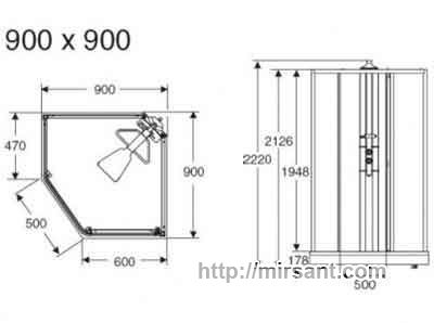 Душевая кабина Ido NEW 49850-23-909 90*90 тонир.