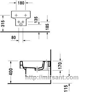 Биде Duravit Vero 2239150000  подвесное