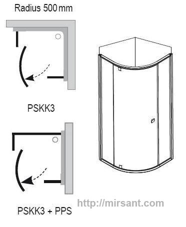 Душевая кабина Ravak Pivot 37677100Z1 90*90