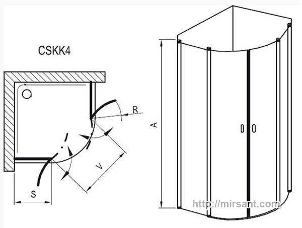 Душевая кабина Ravak Cgrome 3Q140100Z1 80*195