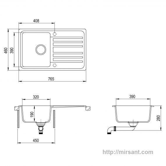 Кухонная мойка Notus SQ101AW