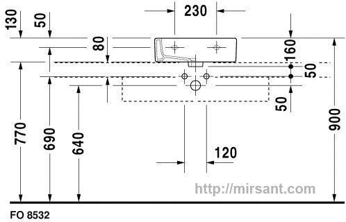Раковина Duravit Vero 0704450000 45 см.