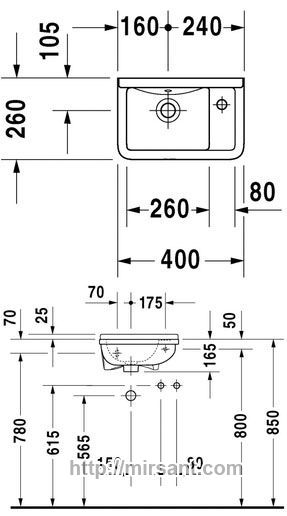 Раковина Duravit Starck 3 075140 40 см.