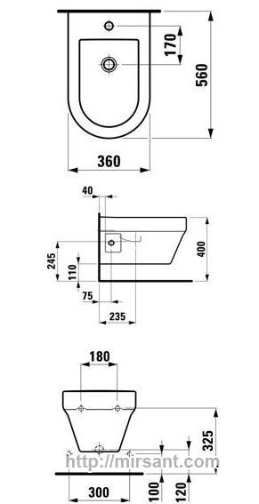 Биде Laufen Form 3067.1 подвесное