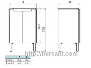 Тумба с умывальником MODO 60 L39002