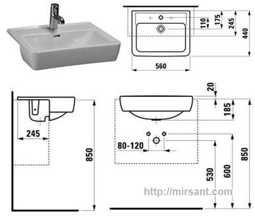 раковина Laufen Pro 1296.1 56 см.
