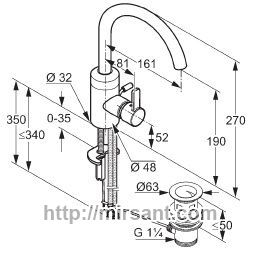 Смеситель для раковины Kludi ZENTA 382550575 хром.