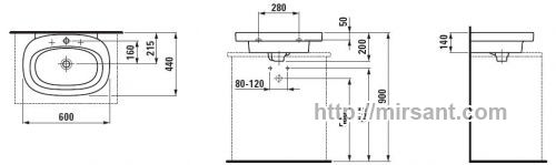 Раковина Laufen Mimo 1155.7 60 см.
