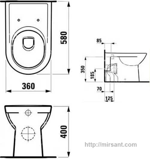 Унитаз Laufen Pro 2295.1 напольный