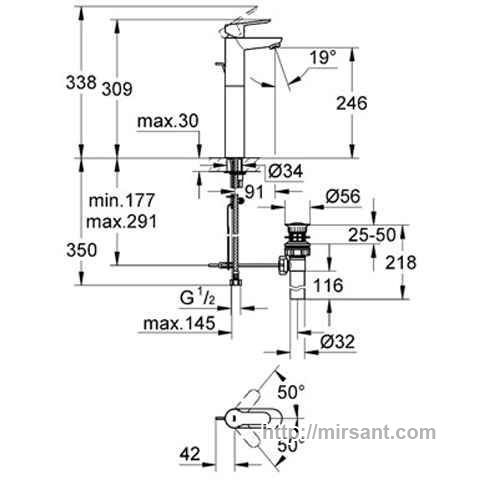 Смеситель для кухни Grohe Bau Edge 32860000 хром.