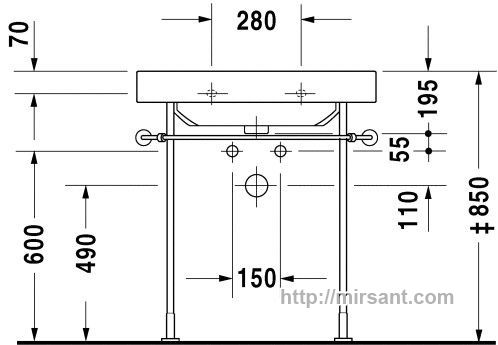 Умывальник Duravit Happy D. 0417750000 75 см.