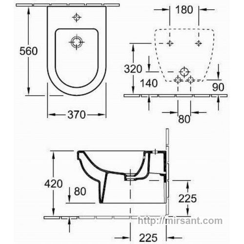 Биде Villeroy & Boch Architectura 54730001 подвесное