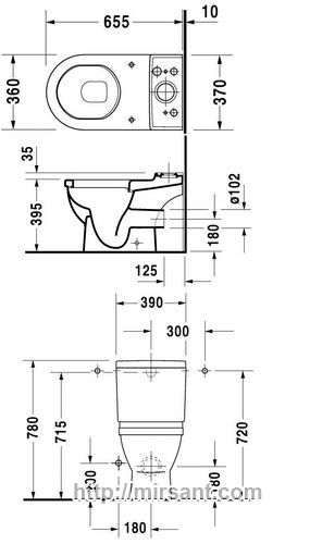 Унитаз Duravit Starck 3 0126010000 напольный