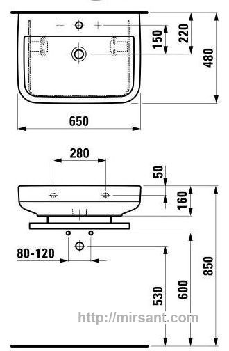 Раковина Laufen Form 1067.4  65 см.