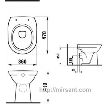 Унитаз Laufen Pro 2195.6  напольный