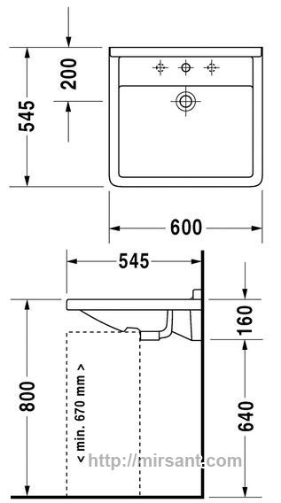 Раковина Duravit Starck 3 030960 60 см.