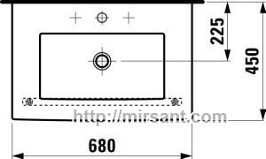 Умывальник  Laufen Form 1443.5 .108  68 см. 3 отверстия