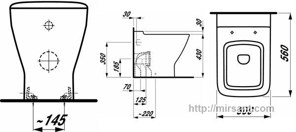 Унитаз Laufen Palace_NEW 2370.1 напольный