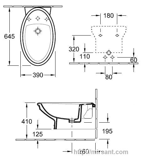 Биде Villeroy & Boch Amadea 7E86B0R1 подвесное