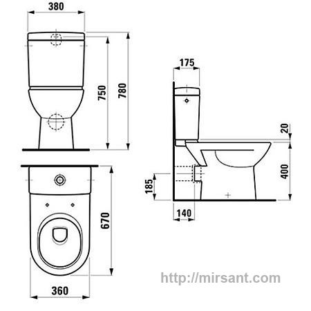 унитаз - компакт Laufen Pro 2495.6+2695.0 напольный