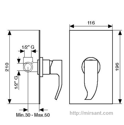 Смеситель на душ Emmevi Niagara CR74009 хром