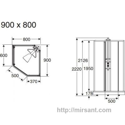 Душевой угол IDO NEW 49850-23-908 90*80 тонир.