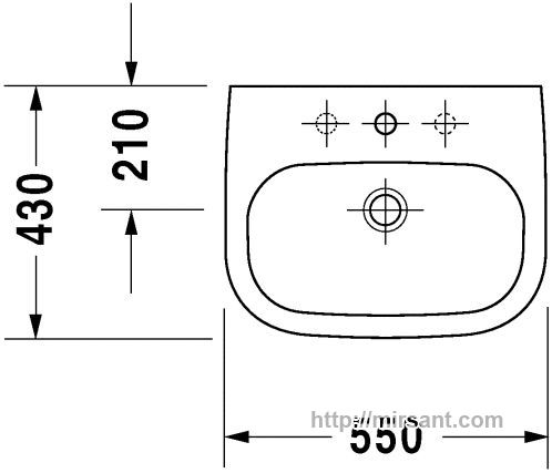 Раковина  Duravit D-Code 2310550002 55 см.