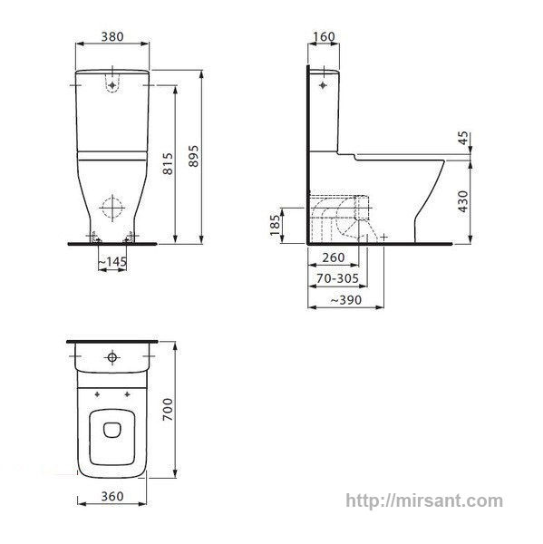 Унитаз Laufen Palace_NEW 2470.6 + 2870.0  напольный