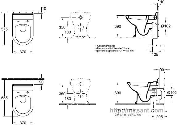 Унитаз Villeroy & Boch Hommage 6663 10 R1  напольный