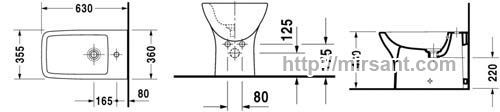 Биде Duravit Pura Vida 2247100000 напольное