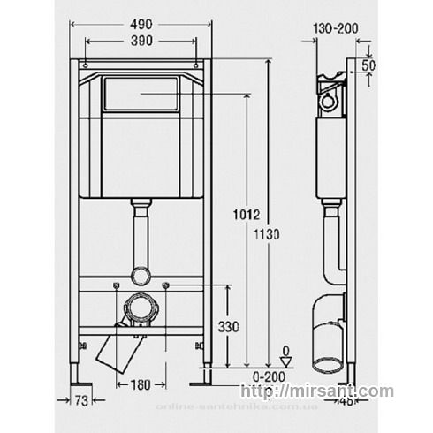 Инсталляция для унитаза Viego Standart 673192 с кнопкой