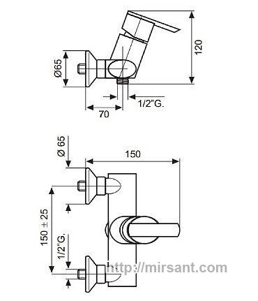 Душевой смеситель Emmevi Elly CR41002 хром.