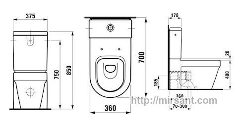 Унитаз Laufen Form 2367.6 + 2767.0  напольный