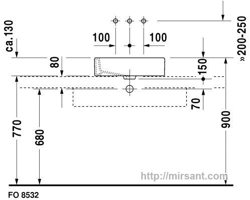 Умывальник Duravit Vero 0455500000 50 см.