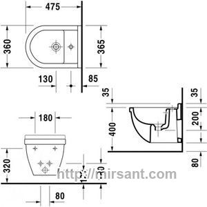 Биде Duravit Starck 3 2231150000 подвесное
