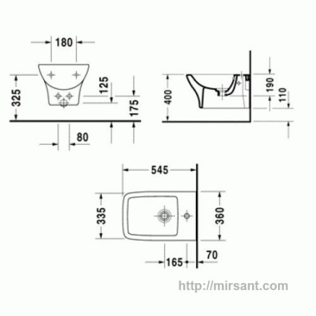 Биде Duravit PuraVida 2247150000 подвесное || 