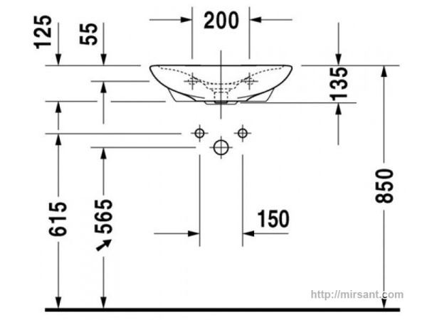 Раковина Duravit PuraVida 0720500000 50 см.