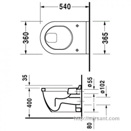 Унитаз Duravit Starck 3 2206090000 подвесной || 