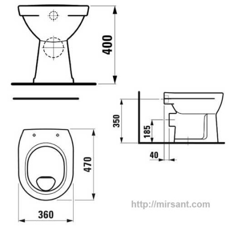Унитаз Laufen Pro 2195.8 напольный || 