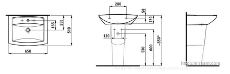 Раковина Laufen MyLife 1094.4  65 см. || 
