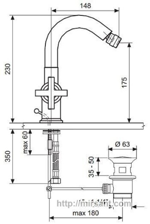 Смеситель на биде Emmevi Spirit CR31004 хром. || 