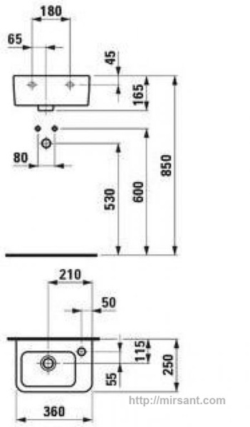 Раковина Laufen Pro 1695.5  36 см.