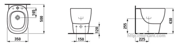 Биде Laufen Mimo 3255.1 напольное